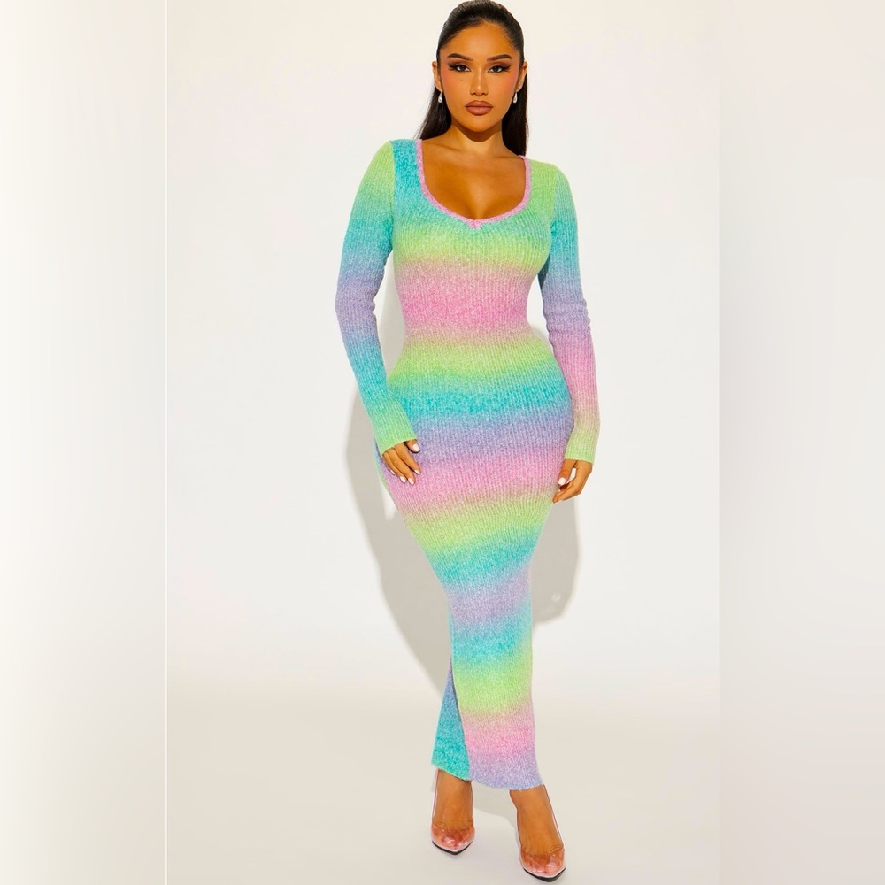 Multi-color Sweater Dress